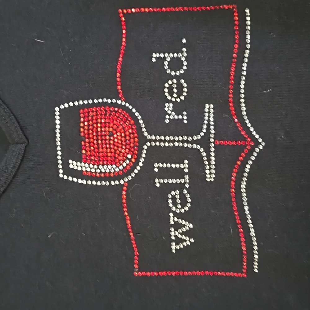Well Red Rhinestone Tee Size L - Picture 2 of 2